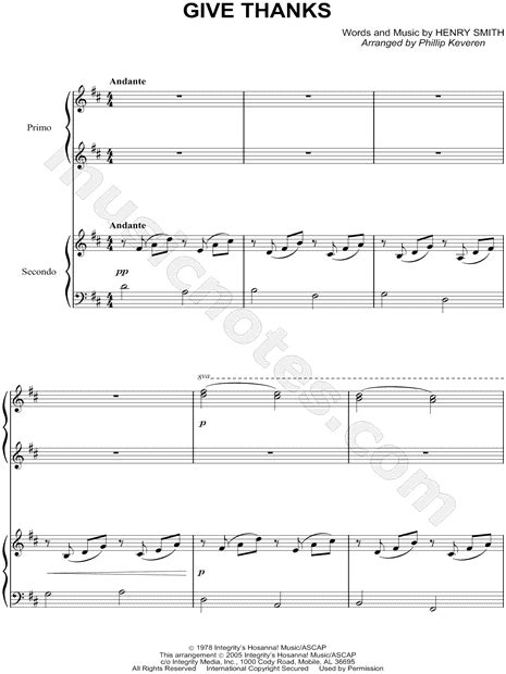 Don Moen Give Thanks Sheet Music In D Major Download And Print Sku