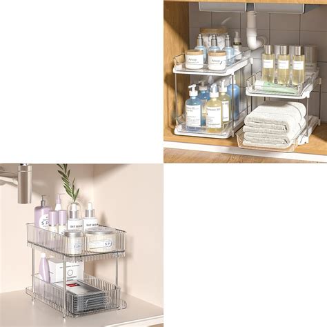 Amazon Delamu 2 Sets Of 2 Tier Multi Purpose Bathroom Organizers