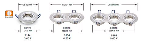 Aros Para Dicroica Basculante Aluminio Rayado Redondo Doble Y Triple