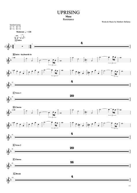 Uprising Tab by Muse (Guitar Pro) - Full Score | mySongBook