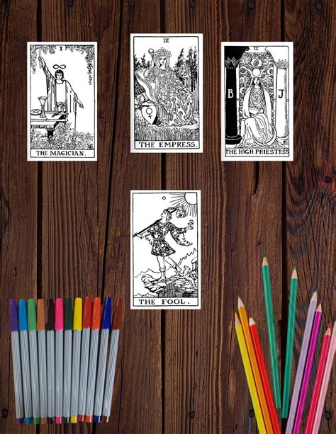 Tarot Deck Printable Black and White - Etsy