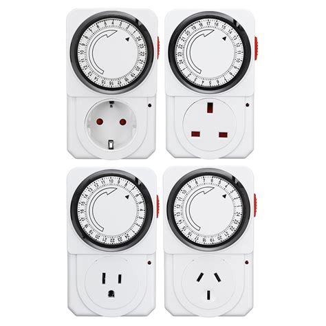 New 24 Hours Plug-in Timer Switch Mechanical Programmable Socket Electricity Power Switch ...