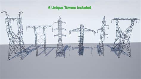 Electric Transmission Towers By Kobra Game Studios In Props Ue4