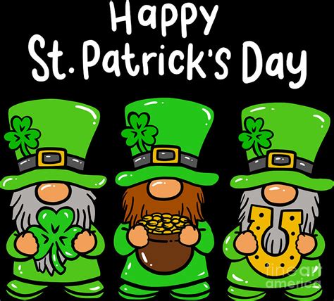 St Patricks Leprechaun Gnomes Irish Shamrock Digital Art By Haselshirt