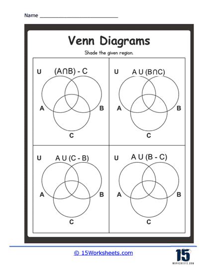 Venn Diagrams Worksheets 15 Worksheets Library