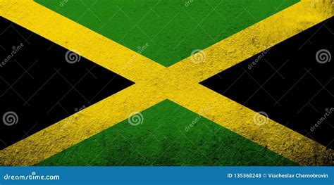 Bandeira Nacional De Jamaica Fundo Do Grunge Ilustração Stock