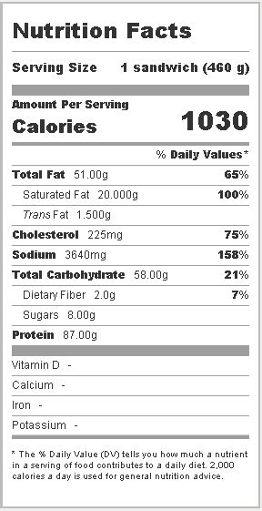 Arby S Nutrition Facts Sheet | Besto Blog