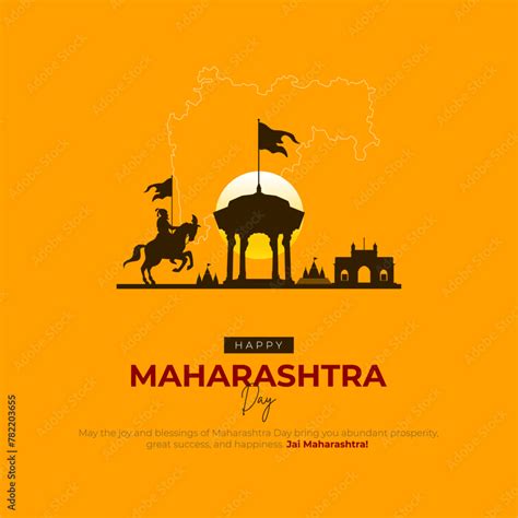 Happy Maharashtra Day Post And Greeting Card Design Minimal And Modern