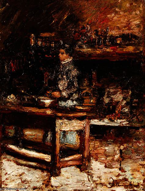 Oil Painting Replica Madame Dufour In Her Kitchen By Adolphe Joseph