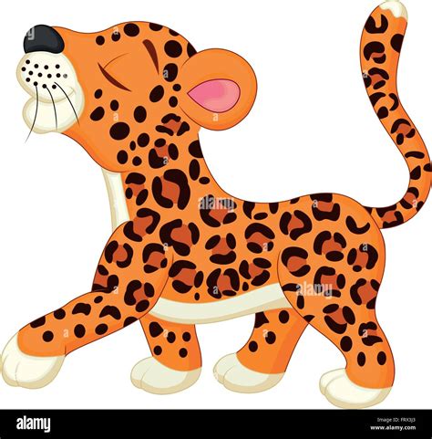 Cute Leopard Cartoon Stock Vector Image Art Alamy