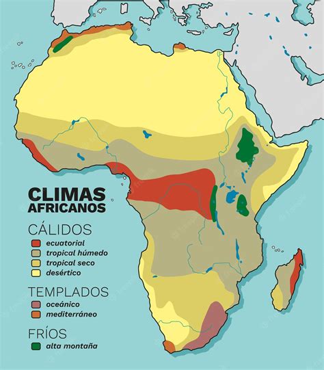 Mappa Del Continente Africano Con Division De Climas Por Colores