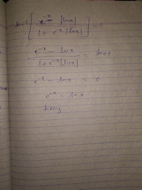 A Number Of Solutions Of Equation Tan 1 Left E X