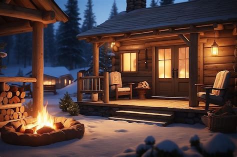 Premium Photo Cozy Cabin Retreat Image