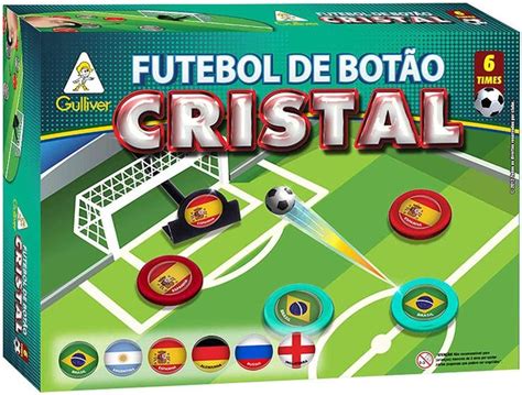 Jogo de Futebol de Botão Cristal 6 Seleções Gulliver Botão para