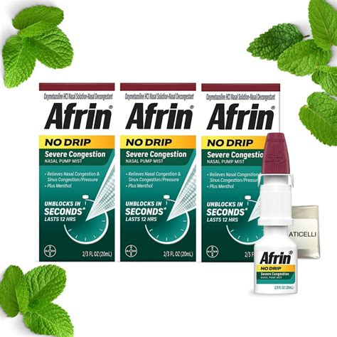 Amazon Aticelli Afrin Severe Congestion Nasal Spray No Drip Nasal