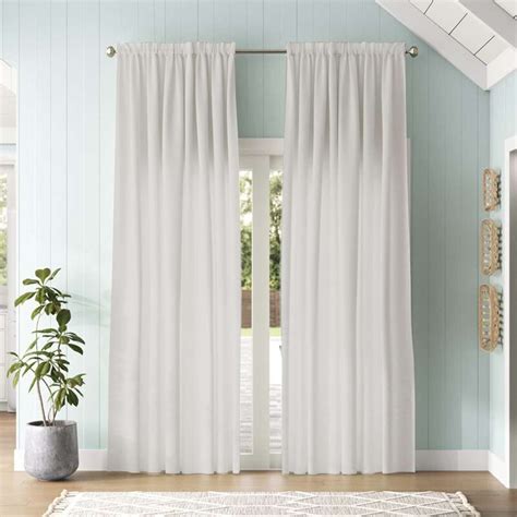 H Versailtex Linen Blended Sheer Curtains Rod Pocket Window Treatment