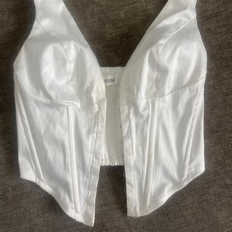 Glassons White Vest Corset Size 6 Worn Once FREE Depop