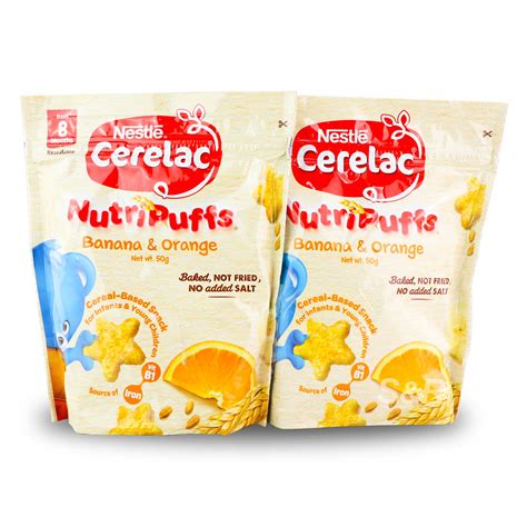 Cerelac Nutri Puffs Banana And Orange 2pcs X 50g