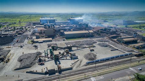 Ore Processing Smelting And Pelletizing Plant Seen From Above On A Sunny Day Stock Photo ...