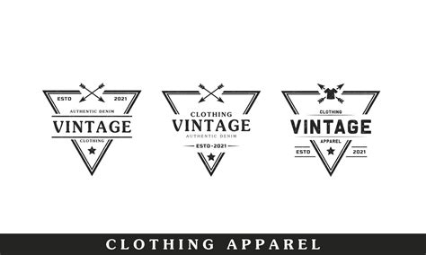 Set Of Classic Vintage Retro Label Badge For Clothing Apparel Triangle