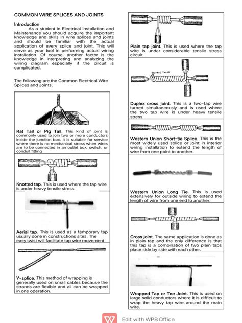 Common Wire Splices and Joints | PDF | Electrical Wiring | Wire