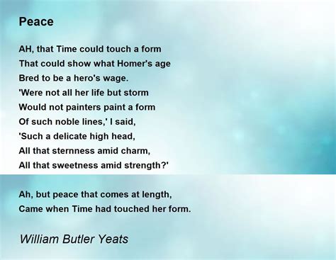 Peace Poem By William Butler Yeats Poem Hunter