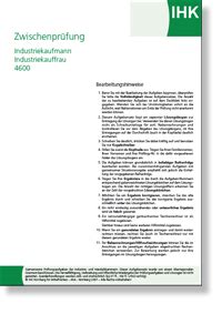 Industriekauffrau Industriekaufmann Zwischenprüfung