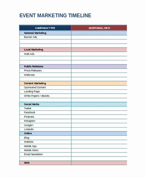 Marketing Timeline Template Excel – Shooters Journal