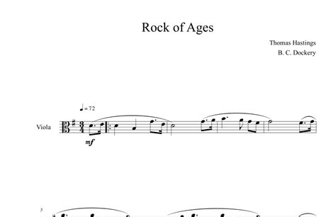 Rock Of Ages Viola Solo Arr B C Dockery By Thomas Hastings Sheet