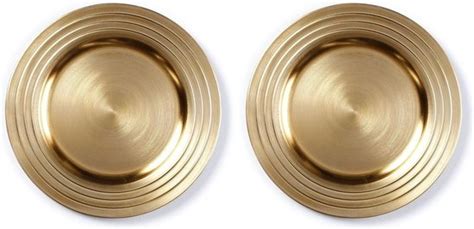 6x Diner Kerstdiner Borden Onderborden Goud 33 Cm Rond Onderbord