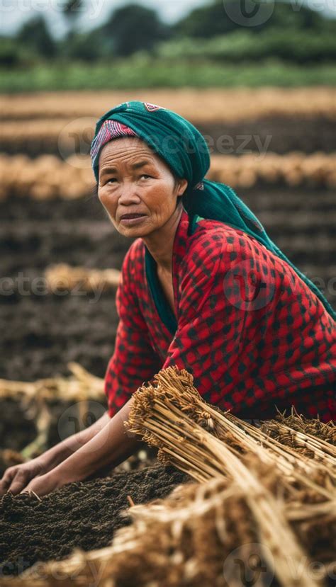 Ai Generated Harmony In The Fields Portraits Of Asian Female Farmers