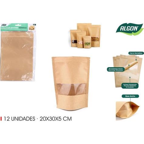 Set De Bolsas Reutilizables Para Alimentos Algon Cierre Herm Tico X