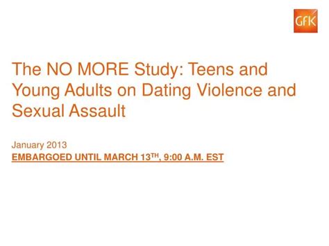 Ppt The No More Study Teens And Young Adults On Dating Violence And