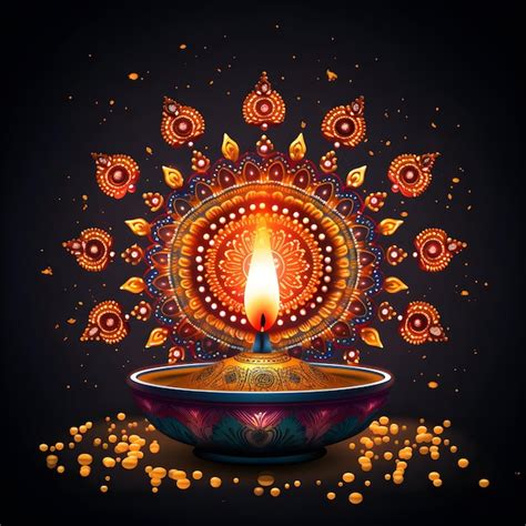 Premium Ai Image Happy Diwali Indian Festival Background With Candles