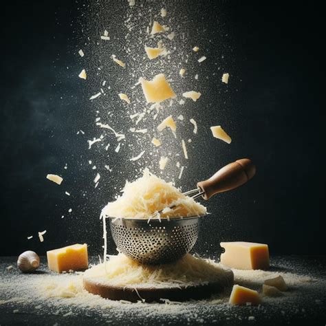 Premium AI Image | person grating parmigiano regiano parmesan cheese on ...