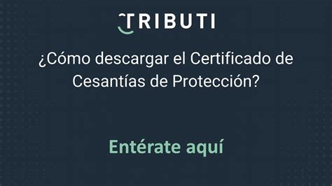 C Mo Descargar El Certificado De Cesant As De Protecci N Youtube