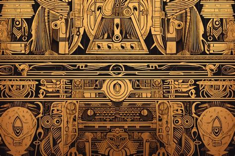 Premium AI Image | Vintage background with ancient Egyptian hieroglyphs