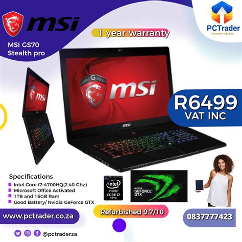 Msi Gs70 Stealth Pro Gaming Laptop Core I7nvidia® Gforce Gfx