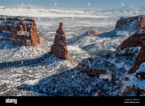 The Colorado National Monument In Snow Near To Far Independence