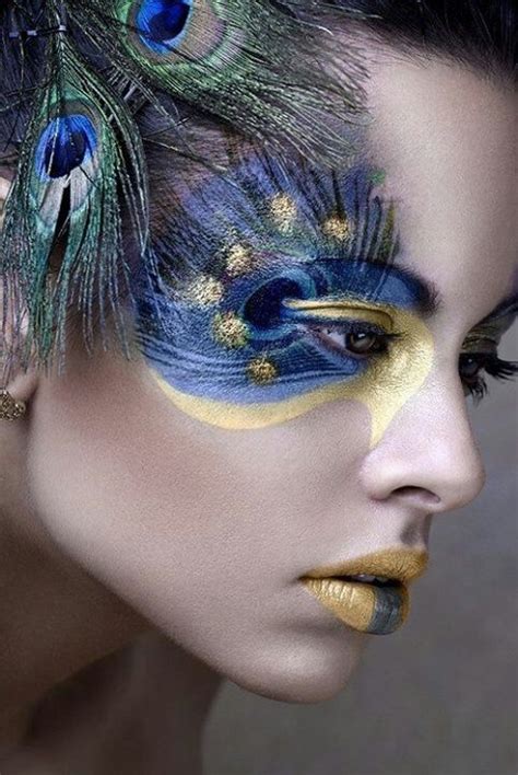 Beautiful And Elaborate Peacock Makeup Peacock Makeup Fantasy Makeup Makeup