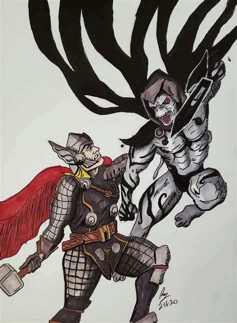 I drew Thor vs Gorr the God Butcher : comicbooks