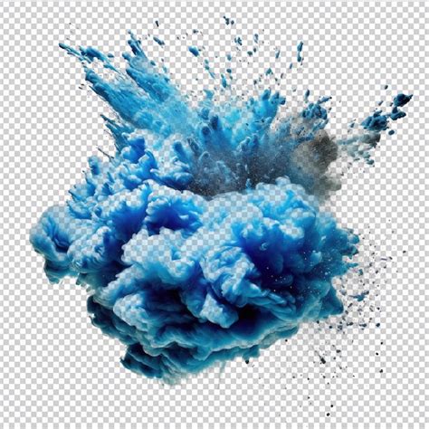 Premium Psd Psd Sky Blue Powder Explosion Isolated On Transparent