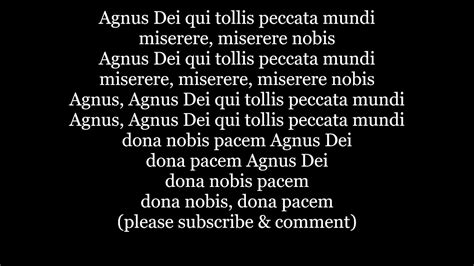 Agnus Dei Bizet Lyrics Words Text Lamb Of God Qui Tollis Peccata Mundi