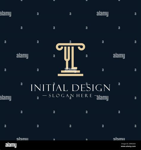 YL Initial Monogram Logos With Pillar Shapes Style Design Ideas Stock