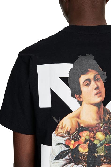 Off White C O Virgil Abloh Caravaggio Boy T Shirt In Black For Men Lyst