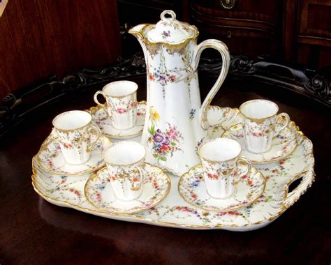 Antique French Haviland Limoges Hand Painted Porcelain 13 Piece