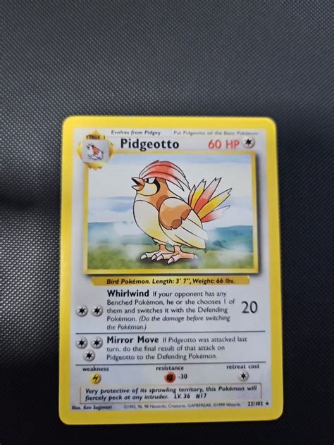 Pokemon Wotc Base Set Pidgeotto Rare Card Hobbies Toys Toys