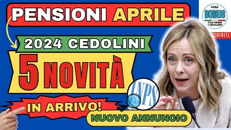 Novit Pensioni Aprile In Arrivo News Inps Questo Mese