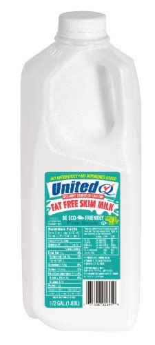 United Dairy Farmers Fat Free Skim Milk 1 2 Gal Frys Food Stores