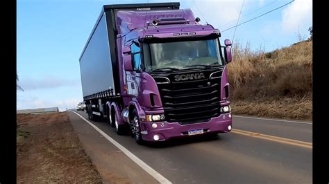 SCANIA ROSA CARRETA FACCHINI SIDER 6 EIXOS TRANS JOANA YouTube